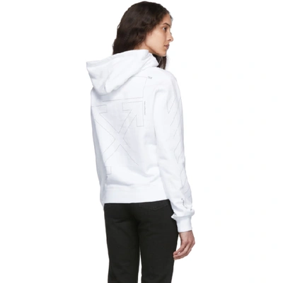 Shop Off-white White And Silver Diag Unfinished Slim Hoodie In Wht/silver