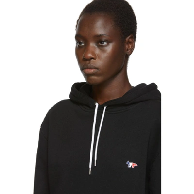 Shop Maison Kitsuné Maison Kitsune Black Tricolor Fox Hoodie In Bk Black