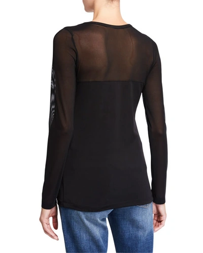 Shop Anatomie Buddha Lux Mesh Long-sleeve Top With Stud Detail In Black