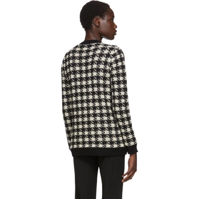 Shop Gucci Black And Off-white Oversized Houndstooth Cardigan In 9207 Natura