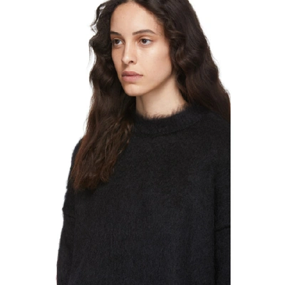 Shop Off-white Black Brushed Mohair Diag Sweater In Black Multi