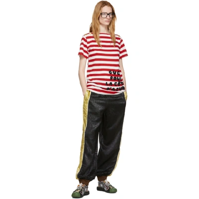 Shop Gucci Red Striped  Pour La Cote Dazur T-shirt In 9376 Red