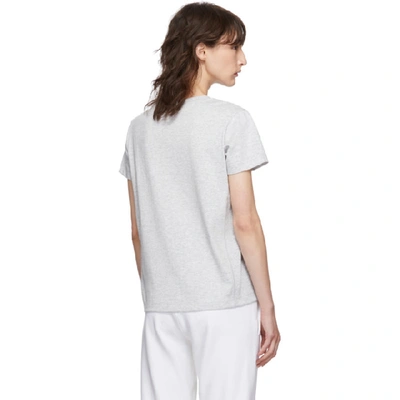 Champion Reverse Weave Grey Small Script Logo T-shirt In Em004 Grey