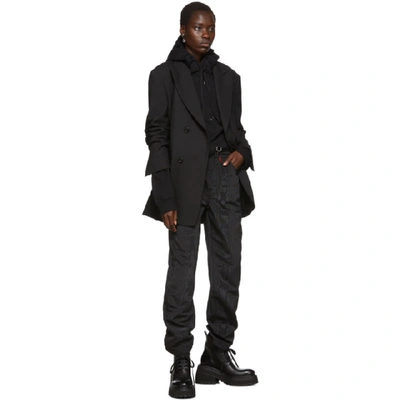 Shop Raf Simons Black Oversized Blazer In 00099 Black