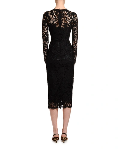 Shop Dolce & Gabbana Heavy-lace Cocktail Dress In Black