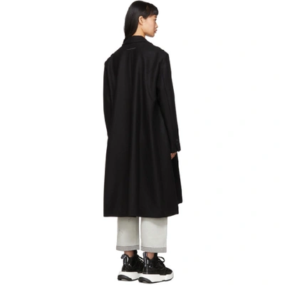 Shop Mm6 Maison Margiela Black Wool Double-breasted Coat In 900 Black