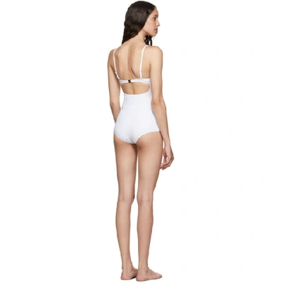 Shop Dolce & Gabbana Dolce And Gabbana White Cup One-piece Swimsuit In W0800 White