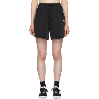 Shop Adidas Originals By Danielle Cathari Black Satin Shorts In 095a Black