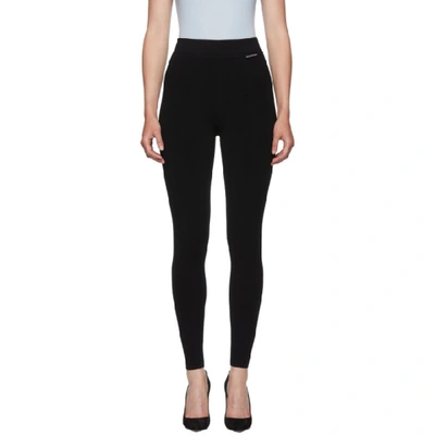 Shop Alexander Wang Black Compact Logo Insert Leggings In 001 Black