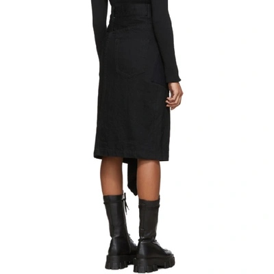 Shop Sacai Black Denim Asymmetric Skirt In 001 Black