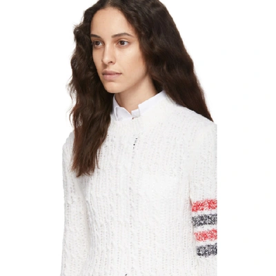 Shop Thom Browne White Open Stitch 4-bar Sweater In 100 White