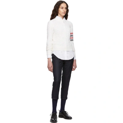 Shop Thom Browne White Open Stitch 4-bar Sweater In 100 White