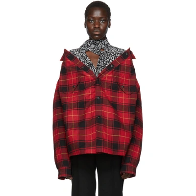 Shop Balenciaga Red Canadian Swing Jacket In 6167 Red/bl