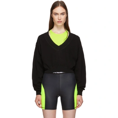 Shop Alexander Wang T Alexanderwang.t Black And Yellow Bi-layer Sweater In 989 Black Z