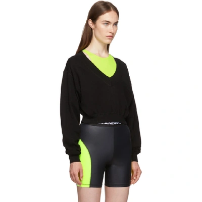 Shop Alexander Wang T Alexanderwang.t Black And Yellow Bi-layer Sweater In 989 Black Z