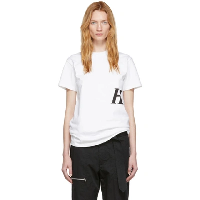 Shop Helmut Lang White Masc Little T-shirt In Chalkwhite