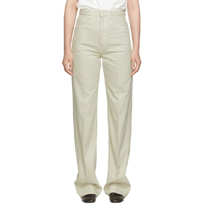 Shop Lemaire Off-white Denim Jeans In 001 Chalk