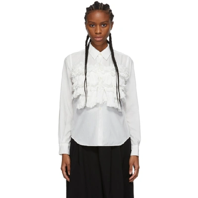 Shop Comme Des Garçons Comme Des Garçons Comme Des Garcons Comme Des Garcons White Ruffled Shirt In 2 White