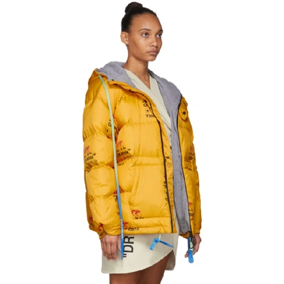 Shop Off-white Yellow Down Industrial Zipped Puffer Jacket