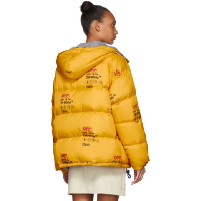 Shop Off-white Yellow Down Industrial Zipped Puffer Jacket