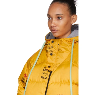 Shop Off-white Yellow Down Industrial Zipped Puffer Jacket