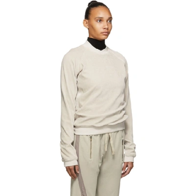 Shop Haider Ackermann Off-white Velour Freeman Sweatshirt