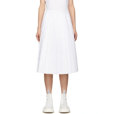 Shop Mm6 Maison Margiela White Padded Pleated Skirt In 100 White