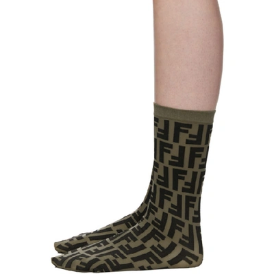 Shop Fendi Brown Ff Socks In F0qe1 Brown