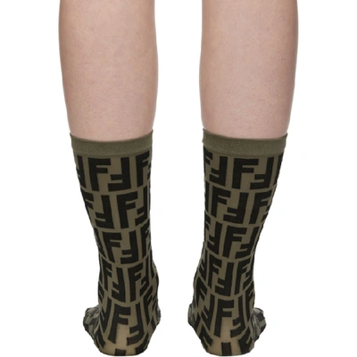 Shop Fendi Brown Ff Socks In F0qe1 Brown