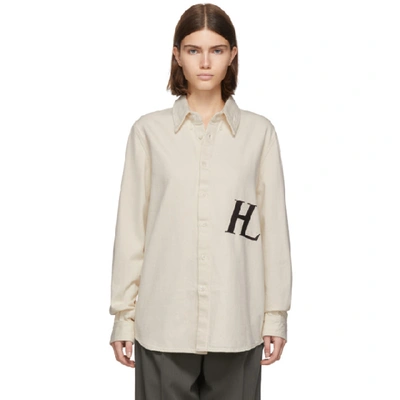 Shop Helmut Lang Off-white Masc Button-down Shirt In Ecru