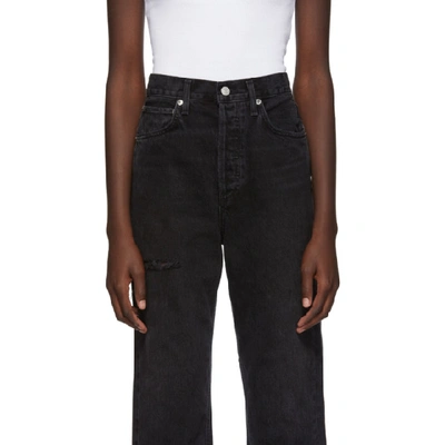 Shop Agolde Black 90's Mid Rise Loose Fit Jeans