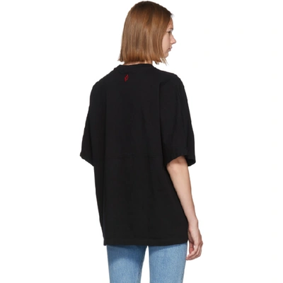 Shop Marcelo Burlon County Of Milan Black Over T-shirt In Blk/drkpurp