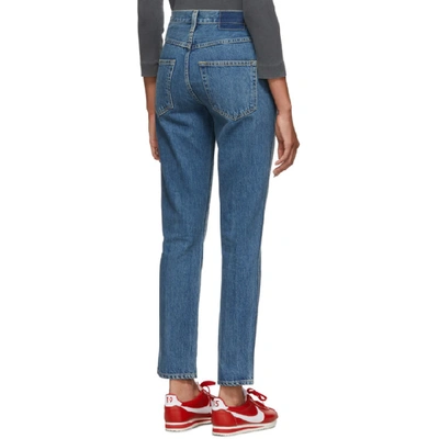 Shop Amo Blue Stella High-rise Slim Straight Jeans In 194 Med Vin