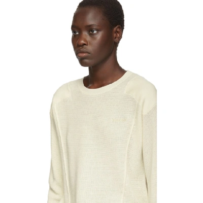 Shop Ambush Off-white Waffle Knit Crewneck Sweater