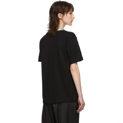 Shop Acne Studios Black Rib Collar Patch T-shirt