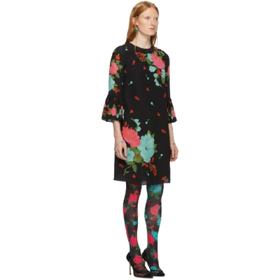 Shop Erdem Black And Pink Elijah Dress In Orietta