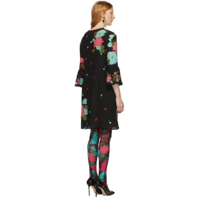 Shop Erdem Black And Pink Elijah Dress In Orietta