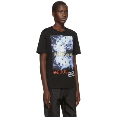 Shop Versace Black Richard Avedon Edition Blonde T-shirt In A1008 Black