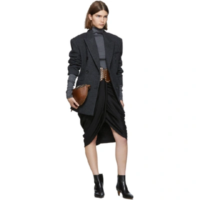 Shop Isabel Marant Black Wool Datisca Skirt In 01bk Black