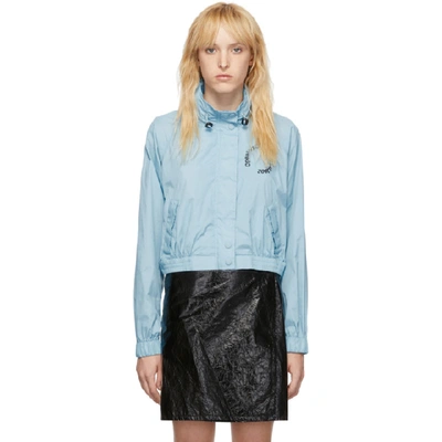 Shop Opening Ceremony Blue Cropped Baby Wind Jacket In 4504 Slateb