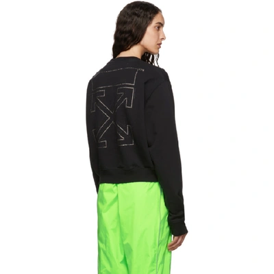 Shop Off-white Black Cropped Shifted Sweatshirt In Black/black