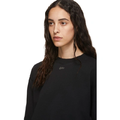 Shop Off-white Black Cropped Shifted Sweatshirt In Black/black