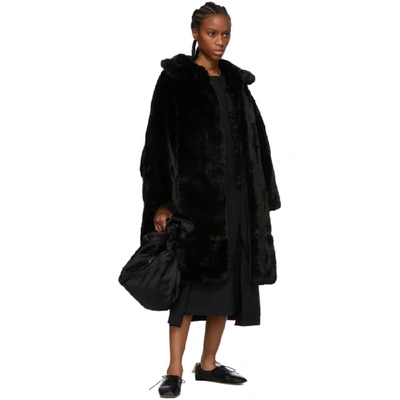 Shop Comme Des Garçons Comme Des Garçons Comme Des Garcons Comme Des Garcons Black Faux-fur Coat In 1 Black