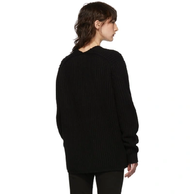 Shop Acne Studios Black Rib Knot Sweater