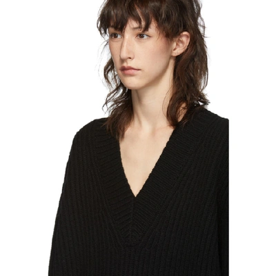 Shop Acne Studios Black Rib Knot Sweater