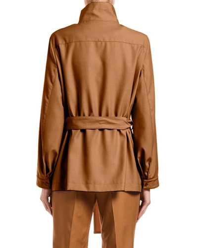 Shop Agnona Wool Cargo-pocket Jacket In Light Brown