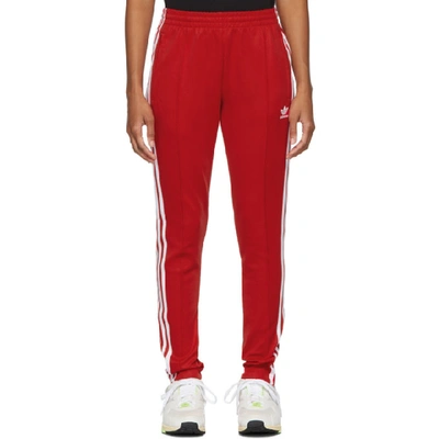 Shop Adidas Originals Red Sst Track Trousers