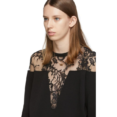 Shop Givenchy Black Lace-trimmed Sweater In 001 Black