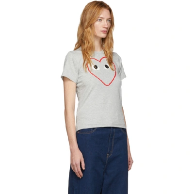 Comme Des Garçons Play Comme Des Garcons Play Grey Outline Heart T-shirt In 1 Grey