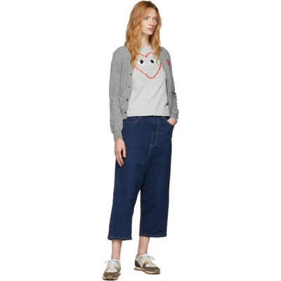 Comme Des Garçons Play Comme Des Garcons Play Grey Outline Heart T-shirt In 1 Grey